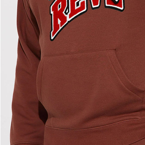 Sweat-shirt à capuche marron pour homme, coupe ample, logo sur le devant, poche, style décontracté, vêtement d'automne, 100% coton French Terry - Product Image 2