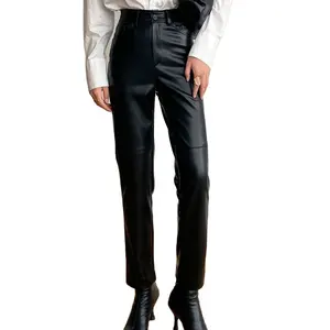 Mens Fashion Slim Fit Leather Pants High Quality Genuine Leather Men's Pant Sheep Skin Leather Pants With Best Price