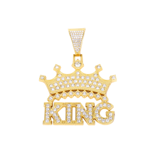 Moissanite Diamond Pendant 925 Silver Gold Plated King Crown Necklace <b>Iced</b> <b>Out</b> Cuban <b>Chain</b> Hip Hop Jewelry Luxury Gift - Product Image 5