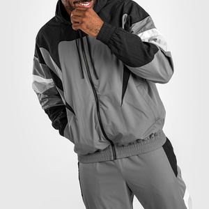 ชุดวอร์มไนลอนกันลมแบบมีแพทช์เวิร์ค ผู้ผลิตชุดกีฬา เสื้อแจ็คเก็ตกันลมสำหรับผู้ชาย - Product Image 2