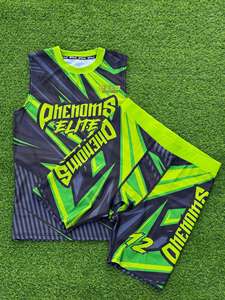 Ensemble de maillots de basket-ball personnalisés avec logo, sublimés, col en V, sans manches, respirants, en polyester, unisexe, pour adultes, couleurs dégradées - Product Image 5