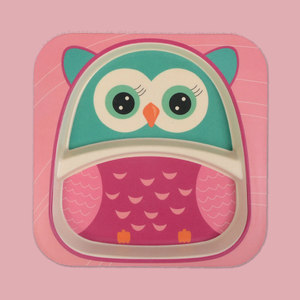 Juego de cena para niños de fibra de bambú ecológico (búho) - Product Image 2