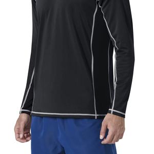 Camiseta Deportiva Negra Personalizada con Estampado por Transferencia de Calor, Manga Larga, Protección UPF 50+ UV, para Natación, Entrenamiento, Running - Product Image 3