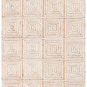 Alfombra de Yute Trenzada a Mano con Diseño Geométrico Moderno, Alfombra de Fibra Natural con Diseño a Cuadros, Decoración Rústica y Elegante para el Hogar - Product Image 4