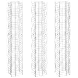 Juego de 3 piezas de camas elevadas de hierro Gabion 11,8 "x 11,8" x 78,7 "para paisajismo y cubiertas - Product Image 2