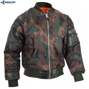 DAIZEN <b>STAR</b> Men Bomber <b>Jacket</b> Red Solid Zipper Closure Windproof Casual Outerwear Regular Fit Polyester Material Stand High - Product Image 3