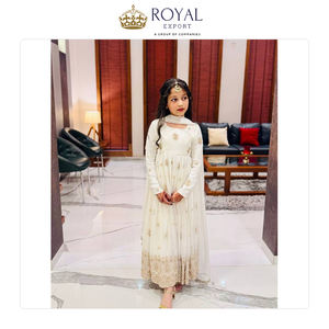 Collection luxueuse de robes pour filles en soie Vichitra pure, style traditionnel, avec broderies et sequins. - Product Image 5