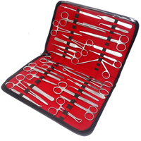 Kit de 112 Piezas de Instrumentos Veterinarios para Cirugía Menor, Juego de Herramientas Quirúrgicas de Acero Inoxidable, Pinzas, Tijeras, Bisturí, Sondas, CE