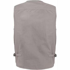Men's Gray Multi Pocket <b>Utility</b> <b>Vest</b> With Zipper Closure Breathable Casual Outerwear V-neck Design For Spring Wear 2026 - Product Image 3