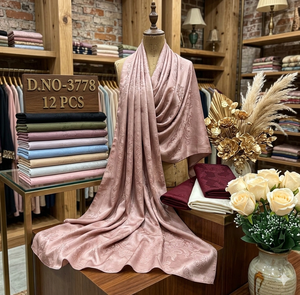 Ensemble de foulards en soie satinée à motifs floraux Premium D.NO-3778 - Collection de 12 pièces multicolores pour des tenues élégantes et modestes - Product Image 1