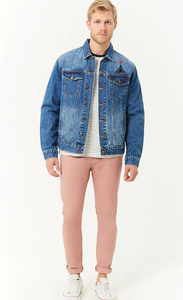Chaqueta de Mezclilla Índigo de Alta Gama OEM - Construcción Duradera de Una Sola Costura con Bolsillo en el Pecho y Logotipo - Calidad de Exportación para Hombre - Product Image 3