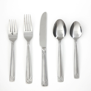 Ensemble de couverts en acier inoxydable design avec finition miroir, résistant à la rouille, pour mariage et usage domestique - Product Image 1