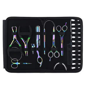 Kit de Herramientas para Extensiones de Cabello de Plástico Reutilizables, Más Vendido, con Logotipo Personalizado, Pinza de Acero Inoxidable de Alta Calidad, Fácil de Usar - Product Image 4