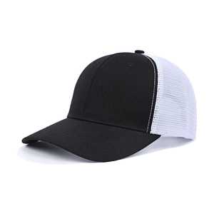 Blue <b>White</b> Mesh Trucker <b>Hat</b> 6-Panel Adjustable Unisex Casual Cap Spring Summer Breathable Adult <b>Hat</b> - Product Image 5