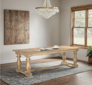 Ensemble de table et chaises de salle à manger rectangulaire en bois massif de style moderne pour la maison ou l'appartement - Product Image 1