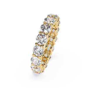Anillos de Oro Sólido de 14K al por Mayor con Diamantes Cultivados en Laboratorio, Corte Brillante Redondo, Montura en U, Anillos de Boda de Eternidad Completa para Mujer, Joyería Fina - Product Image 3