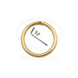 Anneau de nez en laiton réutilisable pour bétail, avec 1 clé hexagonale et 2 vis, 3 po x 5/16 po, robuste, pour le contrôle du bétail - Product Image 1