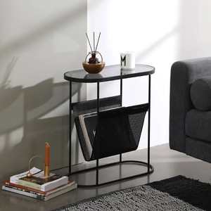 LINEA metal <b>side</b> <b>table</b> living room modern <b>side</b> <b>table</b> black metal <b>side</b> <b>table</b> <b>glass</b> top <b>side</b> <b>table</b> small <b>side</b> <b>table</b> sofa <b>side</b> - Product Image 6