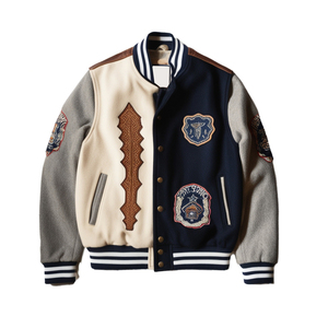 <b>Top</b> Selling 100% Original <b>Leather</b> Letterman Varsity Jacket Men Premium Breathable Winter <b>High</b> Street - Product Image 1