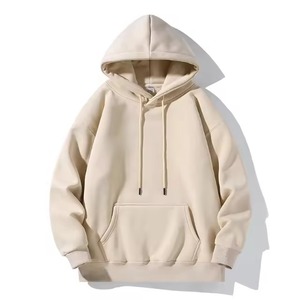 Sweat-shirt à capuche pour homme 100% coton molletonné Coupe classique Couleur unie Vêtement décontracté pour l'automne Avec poche avant Impression sérigraphique - Product Image 3