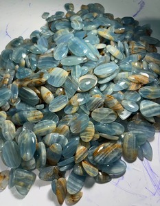 Lot en gros de cabochons de calcite bleue naturelle de qualité, pierres précieuses de taille libre pour la fabrication de bijoux fins - Product Image 4