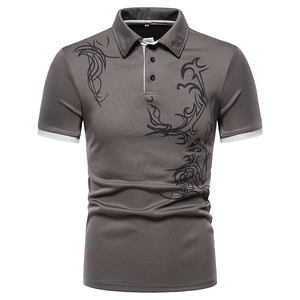 Camiseta de Lona Elástica de Algodón para Hombre, Cuello Acanalado, Flexible y Cómoda, Ropa Casual de Verano - Product Image 3