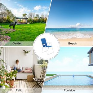 Sedia da Spiaggia in Tessuto Oxford Blu Ferro per Uso Esterno - Product Image 5