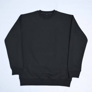 Custom Logo black crewneck sweatshirt premium cotton fleece <b>pullover</b> <b>men</b> oversized fit streetwear manufacturer wholesale supply - Product Image 3
