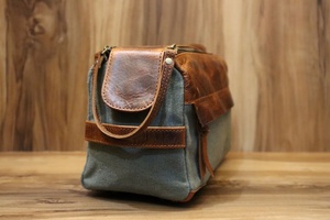 Top Sales Personalized Leather Toiletry Kit <b>Men's</b> Wash <b>Pouch</b> Bag for <b>Man</b> Waterproof Dopp Kit Bag - Product Image 4