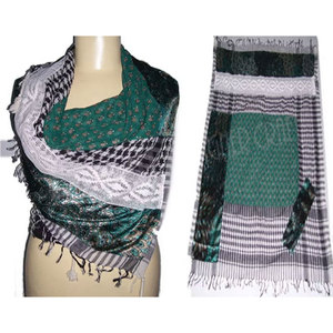 Elegante Bufanda de Diseño 100% Algodón con Apliques Hechos a Mano, Estilo Patchwork, para Otoño, para Mujer - Product Image 3