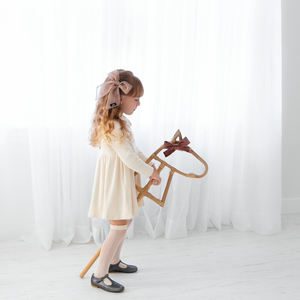 Jouets faits à la main en rotin pour enfants, bâton de tête de cheval, jouet pour petit enfant - Product Image 5