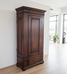 Armario Elegante de 2 Puertas con 2 Estantes de Almacenamiento, Tallado en Madera Vintage Hecho a Mano, para Dormitorio o Sala de Estar, Mueble 2026 - Product Image 1