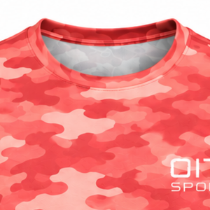 Camiseta Deportiva de Camuflaje Coral para Hombre, Manga Corta, Cuello Redondo, Estampado de Camuflaje, para Entrenamiento, Running, Gimnasio, Ejercicio, Ropa Deportiva Activa - Product Image 6