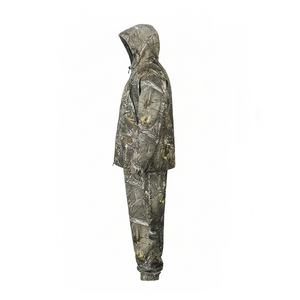 Traje Impermeable de Camuflaje para Caza, Chaqueta con Capucha y Pantalones Tácticos para Exteriores, Conjunto de Ropa de Camuflaje Transpirable y Resistente al Viento - Product Image 4