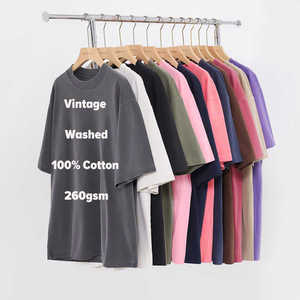 Camiseta Oversize Lavada Personalizada al por Mayor de Fábrica, 260gsm, de Algodón 100% Pesado, Lisa, Estilo Urbano, para Hombre, Ajuste Holgado - Product Image 3