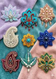 Exquisito broche bordado a mano con cuentas, pin de moda para vestidos y bolsos. - Product Image 6