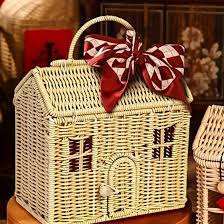 Panier cadeau de Noël en rotin, support tressé festif pour cadeaux de fêtes, décoration saisonnière et emballage cadeau, export Vietnam - Product Image 3