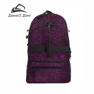 Bolsas de viaje personalizadas 100% poliéster con brillantina, bolsas escolares, bolsas para fiestas, bolsas para bailar, fabricante OEM ODM, bolsas con logotipo personalizado con brillantina - Product Image 1