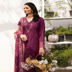 Ensemble Kurti 3 Pièces pour Femmes, Style Pakistanais, en Tissu Lawn Original de Marque, Non Cousu, Ramsha, pour Femmes Indiennes et Filles, Modèle Sari Salwar Lourd et Élégant, Vente en Gros - Product Image 3