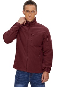 OEM Unisex <b>Men's</b> Fleece <b>Jacket</b> with 6 Zip-Pockets Warm Winter Outdoor <b>Jackets</b> Sports <b>Jacket</b> with Full Zip Closure Raw Processing - Product Image 6