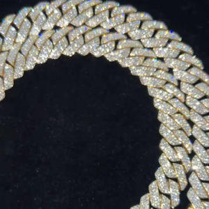 Cadenas Cubanas Clásicas de Miami en Oro Rosa de 9K con Diamantes Naturales de 20.00 Quilates, Collar de Lujo Certificado para Fiestas y Eventos - Product Image 1