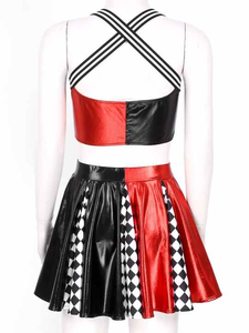 Uniformes de cheerleading américains personnalisés noirs et rouges sans manches pour les jeunes - Product Image 4