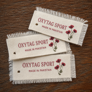 ป้ายผ้าปักลาย Oxytag Sport รูปทรงสี่เหลี่ยมผืนผ้า ผลิตในปากีสถาน รับผลิตตามสั่ง ขายส่ง ราคาถูก รับผลิตแบบ OEM - Product Image 4