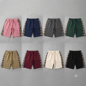 Shorts vintage personnalisés pour hommes, style streetwear lourd, respirants, à carreaux, patchwork, effet vieilli, qualité supérieure, pour l'été - Product Image 3