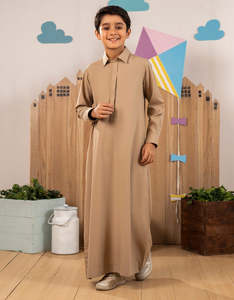 Túnica Thobe para Niños, Ropa Musulmana Islámica, Túnica Árabe Tradicional para Eid, Manga Larga, Caftán Infantil Hasta el Tobillo, por Aa Impex - Product Image 6