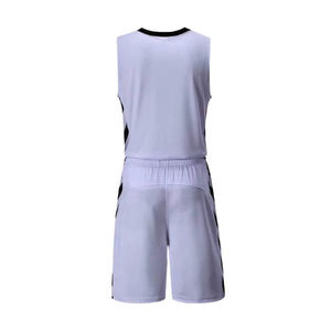 Ensemble maillot et short de basketball blanc pour homme, séchage rapide, uniforme sportif d'été, col rond, polyester et élasthanne tricotés - Product Image 1