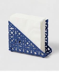 Porta Servilletas Metálico Moderno con Patrón Geométrico en Azul Marino, Diseño Independiente para Decoración de Mesa y Uso en la Cocina - Product Image 6