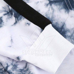 Sweat-shirt à capuche tie-dye pour homme, coupe classique, tricoté, décontracté, avec poche et bandes latérales noires - Product Image 5