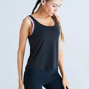 T-shirt uni à col rond 100 % coton grande taille pour femme, débardeur décontracté d'été en coton/fibre de bambou épaisse - Product Image 5