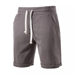Shorts de sport en coton épais pour hommes, en molleton bouclette respirant, pour la course, en tissu tricoté, couleur unie, vente en gros - Product Image 1